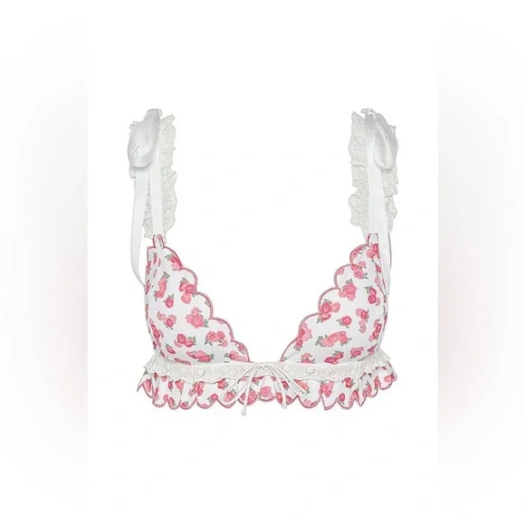 For Love & Lemons Baby Blooms Triangle Bralette - Picture 2 of 4